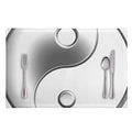 Sliver And White Yin Yang Print Placemat