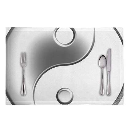Sliver And White Yin Yang Print Placemat