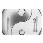 Sliver And White Yin Yang Print Placemat
