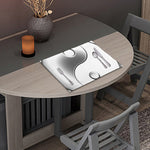 Sliver And White Yin Yang Print Placemat