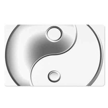 Sliver And White Yin Yang Print Polyester Doormat