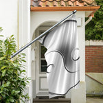 Sliver And White Yin Yang Print Polyester Flag