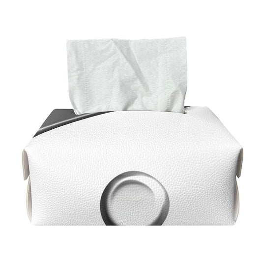 Sliver And White Yin Yang Print Rectangle Tissue Box Cover