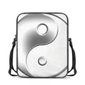Sliver And White Yin Yang Print Rectangular Crossbody Bag