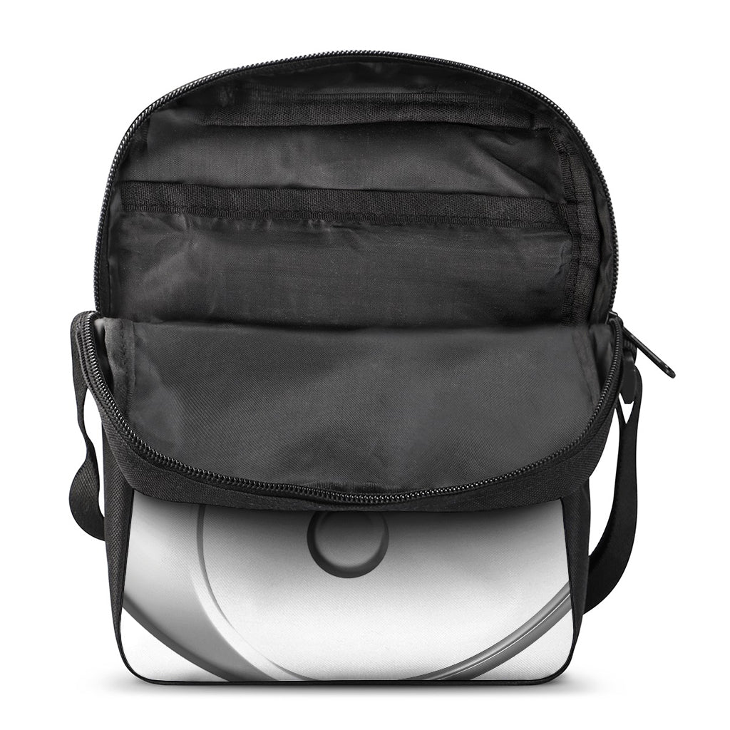 Sliver And White Yin Yang Print Rectangular Crossbody Bag