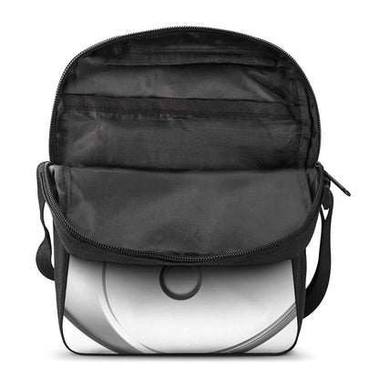 Sliver And White Yin Yang Print Rectangular Crossbody Bag