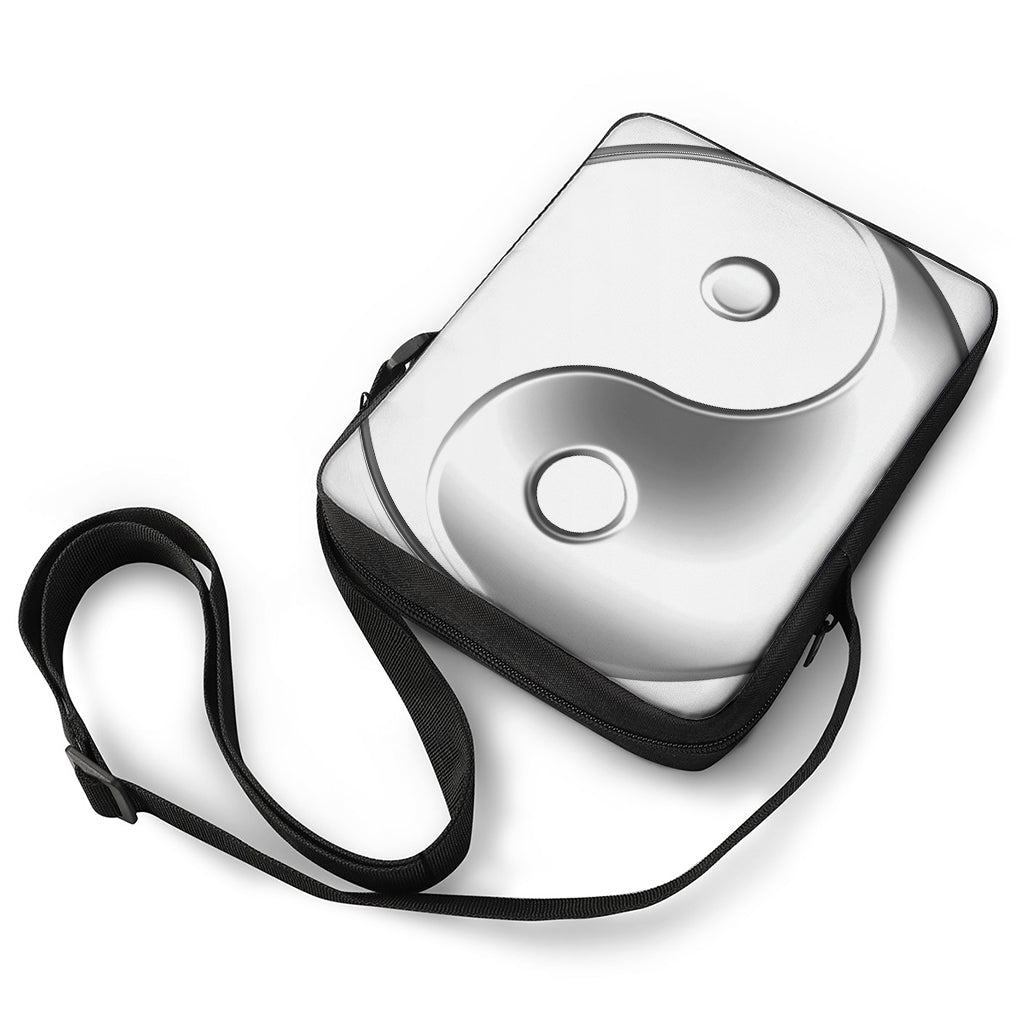 Sliver And White Yin Yang Print Rectangular Crossbody Bag