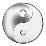 Sliver And White Yin Yang Print Round Blanket