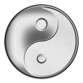 Sliver And White Yin Yang Print Round Floor Mat