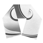 Sliver And White Yin Yang Print Scarf