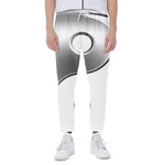 Sliver And White Yin Yang Print Scuba Joggers