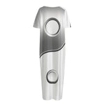 Sliver And White Yin Yang Print Short Sleeve Long Nightdress