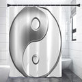 Sliver And White Yin Yang Print Shower Curtain