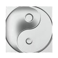 Sliver And White Yin Yang Print Silk Bandana