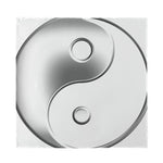 Sliver And White Yin Yang Print Silk Bandana