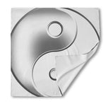 Sliver And White Yin Yang Print Silk Bandana