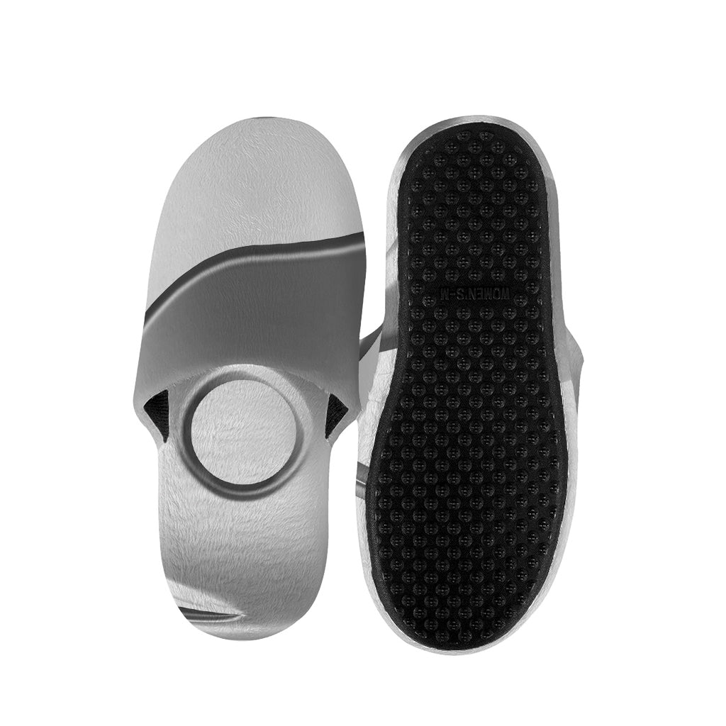 Sliver And White Yin Yang Print Slippers
