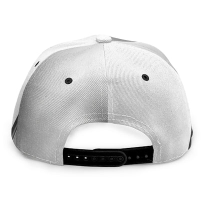 Sliver And White Yin Yang Print Snapback Cap