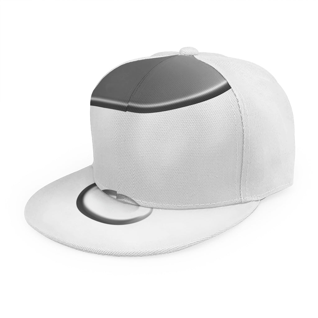 Sliver And White Yin Yang Print Snapback Cap