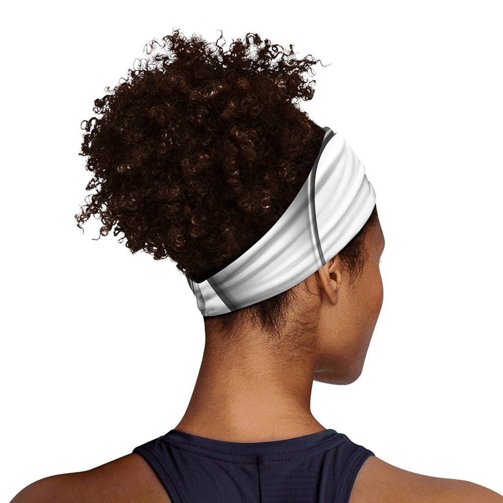 Sliver And White Yin Yang Print Sports Headband