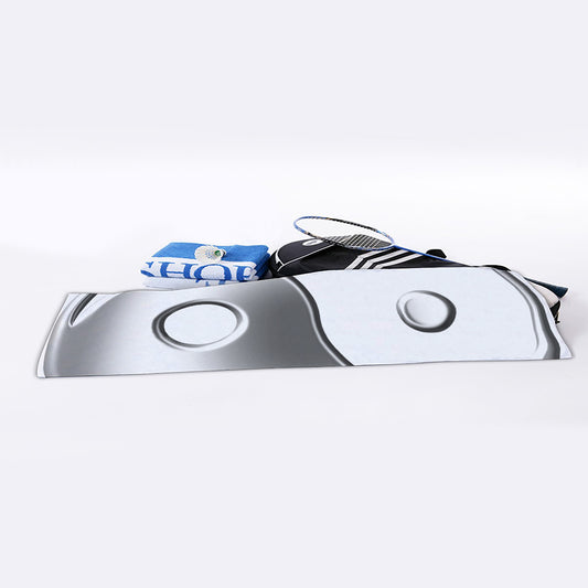Sliver And White Yin Yang Print Sports Towel