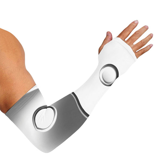 Sliver And White Yin Yang Print Sun Protection Arm Sleeves
