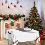 Sliver And White Yin Yang Print Tablecloth