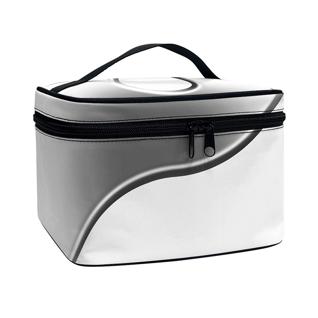 Sliver And White Yin Yang Print Travel Makeup Bag