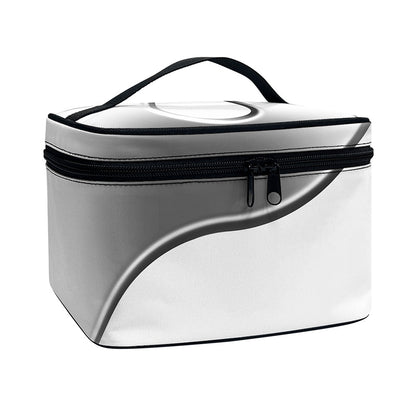 Sliver And White Yin Yang Print Travel Makeup Bag