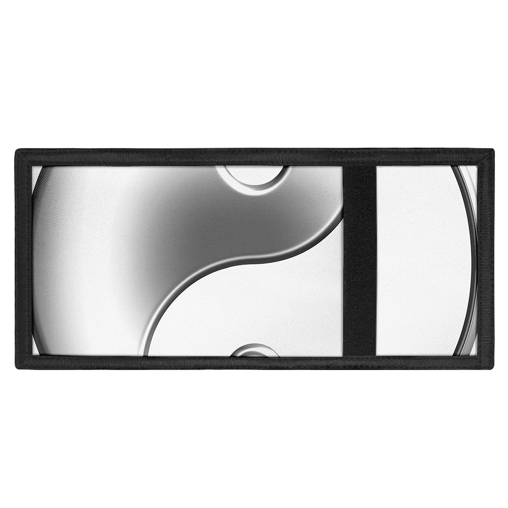 Sliver And White Yin Yang Print Trifold Wallet