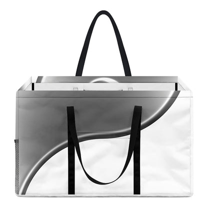 Sliver And White Yin Yang Print Utility Tote Bag