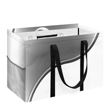 Sliver And White Yin Yang Print Utility Tote Bag