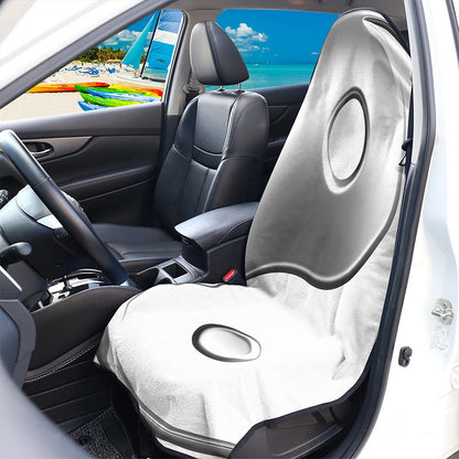 Sliver And White Yin Yang Print Waterproof Car Seat Cover