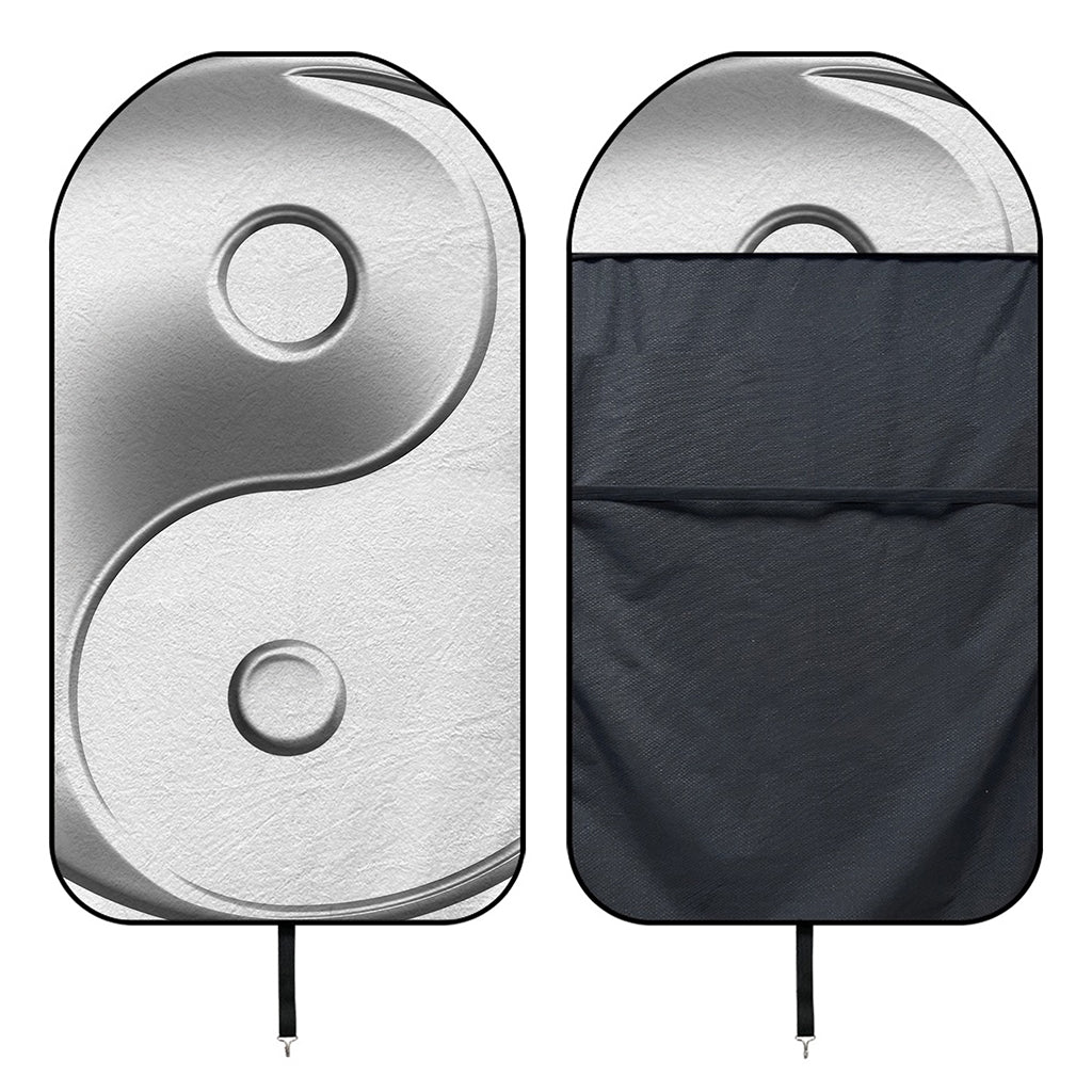 Sliver And White Yin Yang Print Waterproof Car Seat Cover