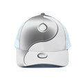 Sliver And White Yin Yang Print White Mesh Trucker Hat