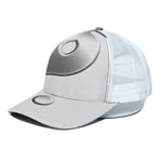 Sliver And White Yin Yang Print White Mesh Trucker Cap