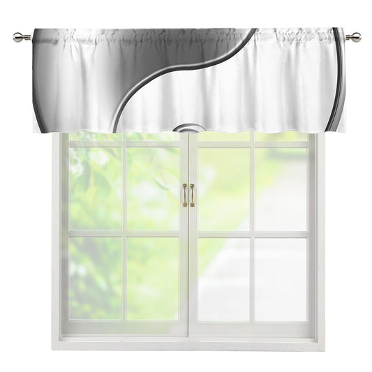 Sliver And White Yin Yang Print Window Valance