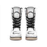 Sliver And White Yin Yang Print Winter Boots