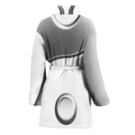 Sliver And White Yin Yang Print Women's Bathrobe