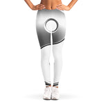 Sliver And White Yin Yang Print Women's Leggings