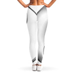 Sliver And White Yin Yang Print Women's Leggings