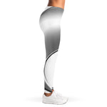 Sliver And White Yin Yang Print Women's Leggings