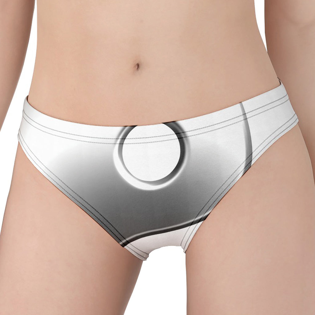 Sliver And White Yin Yang Print Women's Panties