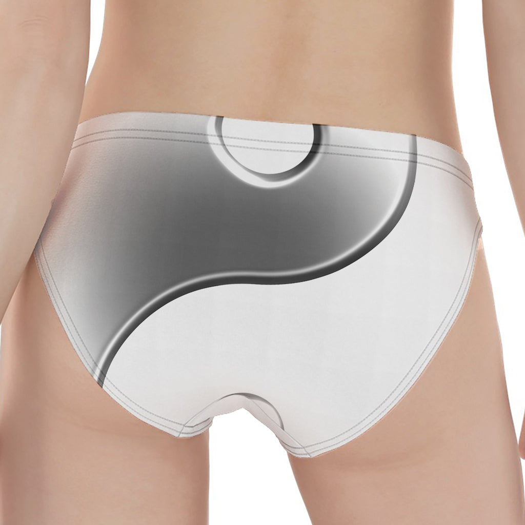 Sliver And White Yin Yang Print Women's Panties
