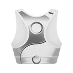 Sliver And White Yin Yang Print Women's Sports Bra