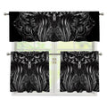 Sliver Spiritual Owl Print 3 Piece Kitchen Curtains