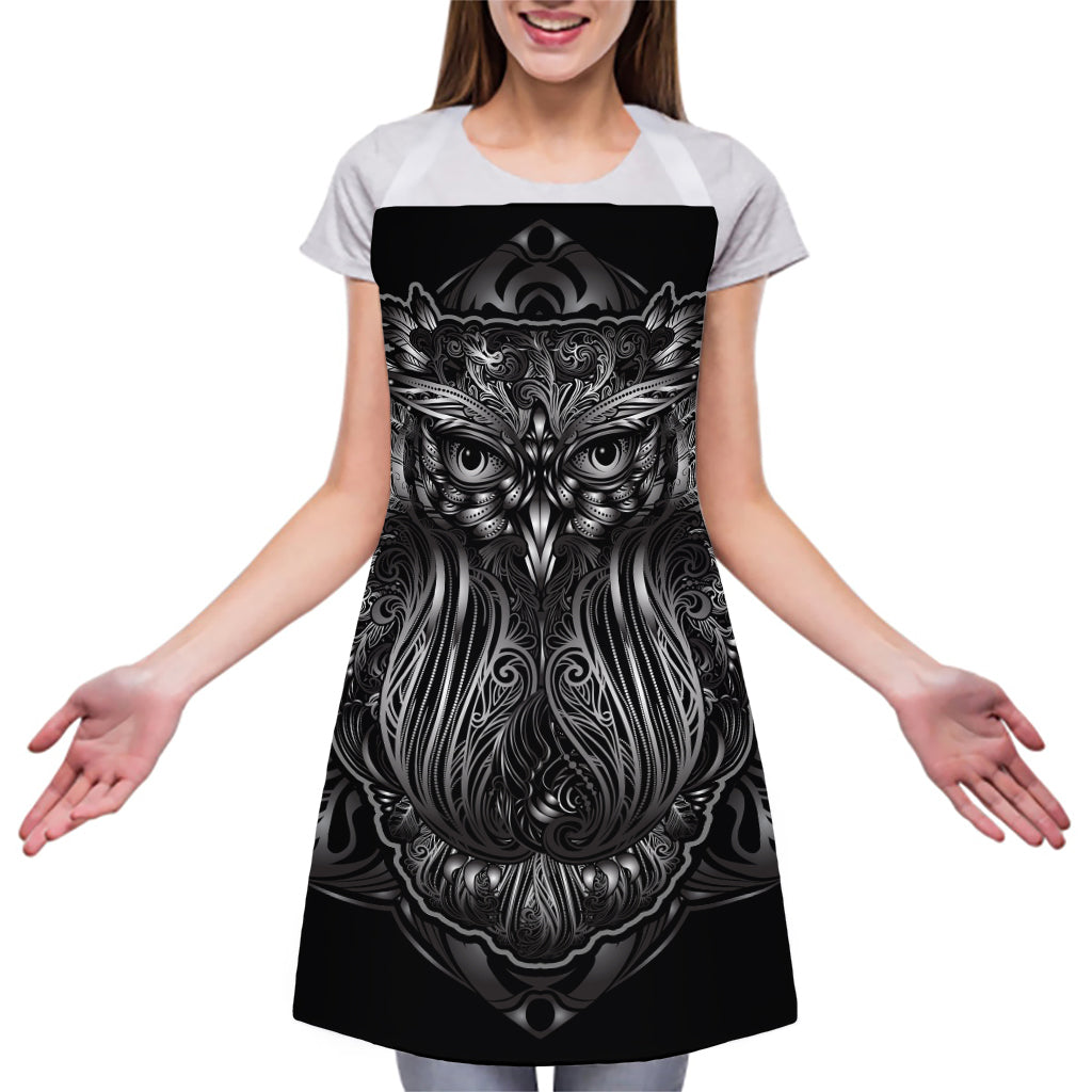 Sliver Spiritual Owl Print Adjustable Apron