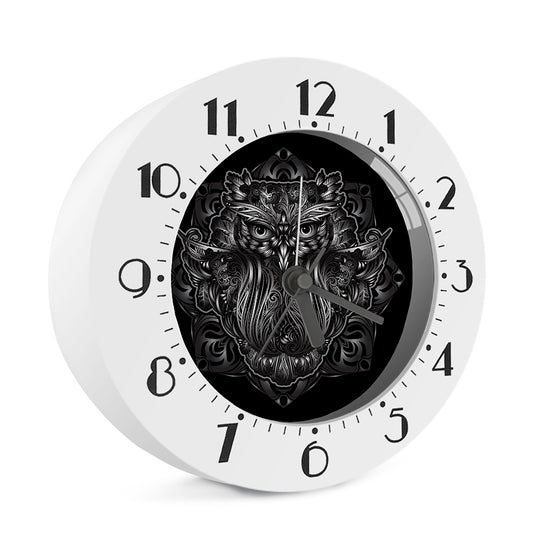 Sliver Spiritual Owl Print Alarm Clock