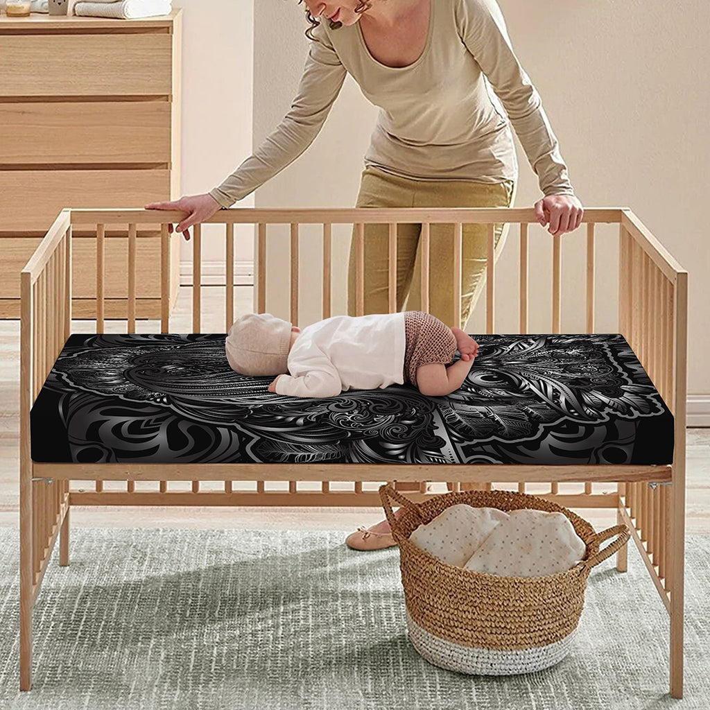 Sliver Spiritual Owl Print Baby Crib Sheet