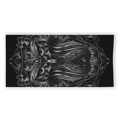 Sliver Spiritual Owl Print Beach Towel